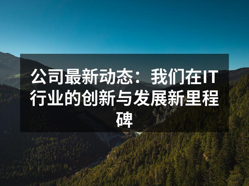 公司最新动态：我们在IT行业的创新与发展