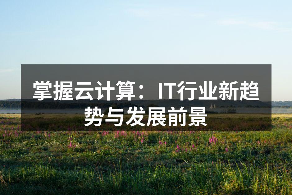 掌握云计算：IT行业新趋势与发展前景